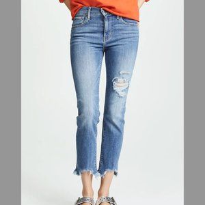 Levi's 724 Straight Crop Distressed Jeans, Size 28, NWOT